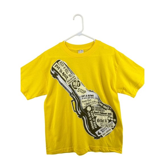 Alstyle Other - Youth Size Large NWT Guitar Rock N Roll Yellow T-Shirt